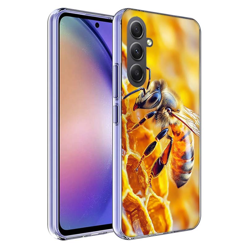 Bees and Honey in the Honeycomb Phone Case For Samsung A54 A34 A24 A14 A53 A33 A23 A13 A52S A32 A22 A12 A17 Galaxy A03S A04S A02