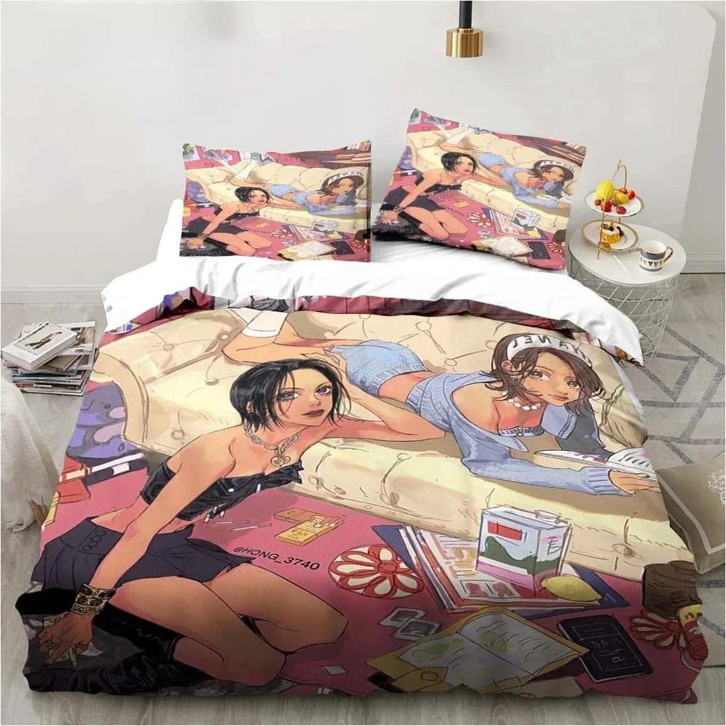 Anime Bedding Set N-NANA M-Manga 3D Printed Duvet Cover Set With 1-2 Pillowcases Single Twin Double Size For Girls Bedroom Decor