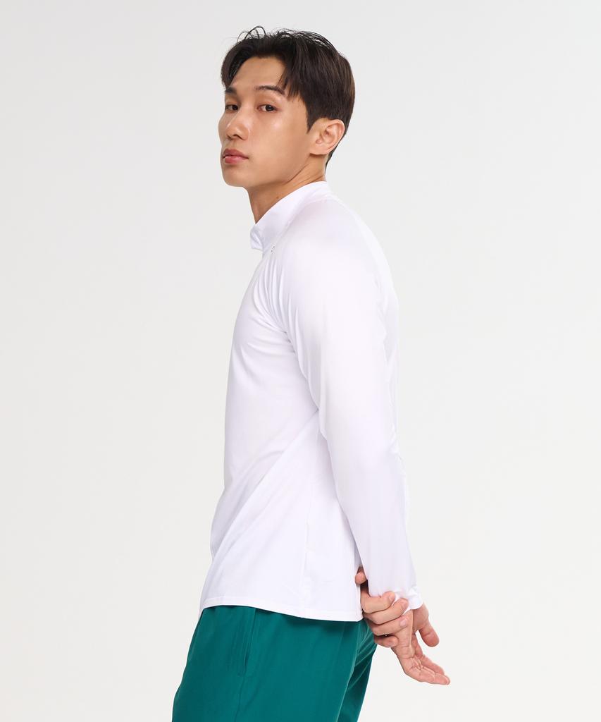Leijibi Multi-Cooling Essential Loose Fit Zip-Up Rash Guard M White
