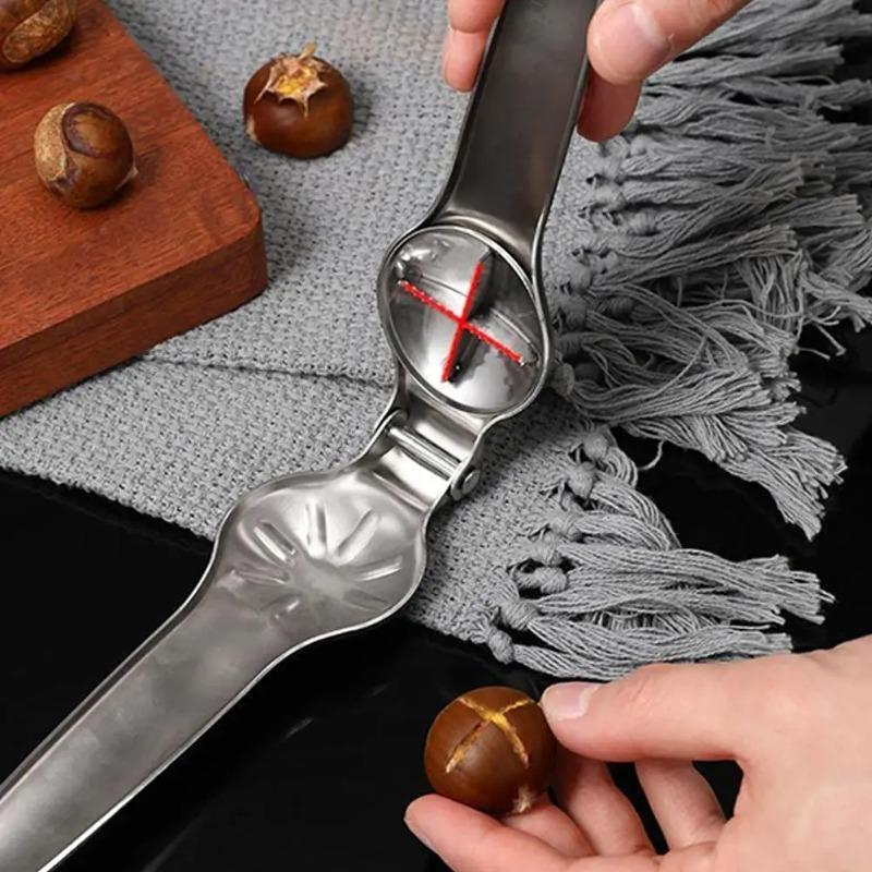 Kleszcze do kasztanów ze stali nierdzewnej, szczypce do orzechów włoskich do otwierania butelek i łuskania, narzędzie kuchenne, wielofunkcyjne dwa w jednym