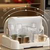 Large Milk Bottle and Glass Storage Box with Dustproof Lid and Tray