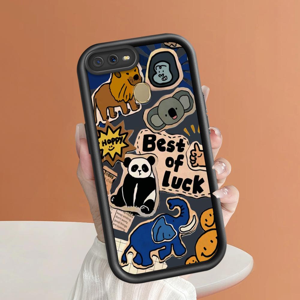 Scări pătrate din silicon moale, model de desene animate, acoperire completă, protecție pentru cameră, husă rezistentă la șocuri pentru OPPO Reno Realme OnePlus