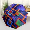 1pc Abstract Squares Automatic Open/Close Umbrella, Compact Travel Umbrella, 8-Rib Sturdy Frame - Ideal Gift for Friends Yy251118027