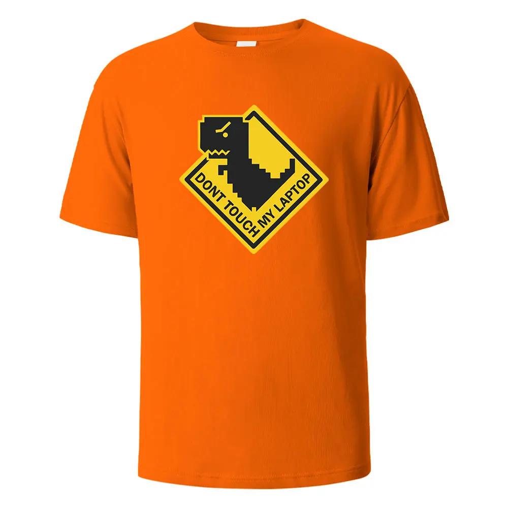 Dont Touch My Laptop Print t shirts 100% Cotton Summer Tees For UnisexOversize Casual Tops t shirts