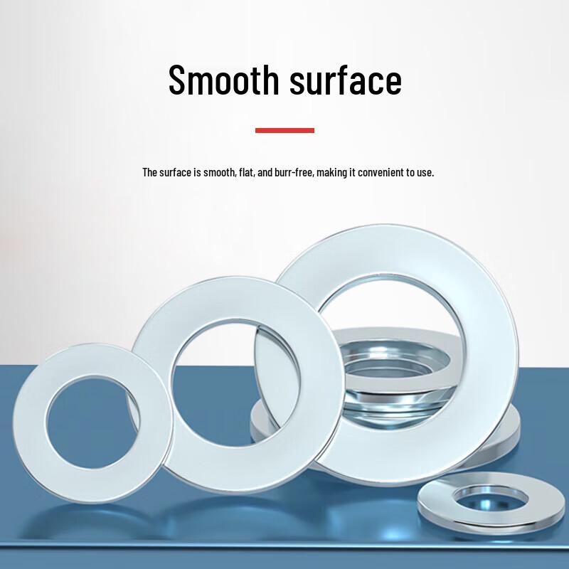 Blue-White Zinc Plated Metal Flat Washer
