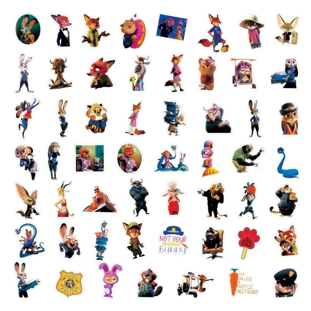 Zootopia Sticker Book: 50 Cartoon Stickers for Backpacks & Thermos Cups