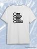 TeeSensation White Crew Neck Short Sleeve T-Shirt with Black EAT SLEEP RUN REPEAT Icons and Text Four Lines Print