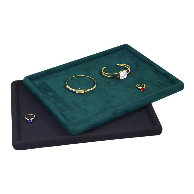 Jewelry Tray Show Stand Shop Organizer Velvet Solid Color Jewelry Display Tray Necklace Glasses Watch Display Props