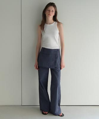 MUSINSA STANDARD WOMAN Women'S Nylon Wrap Skirt Pants [Blue Grey]