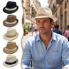 Solid Color Beach Hat Wide Brim Sunshade Hat Casual Panama Cap  Men Women