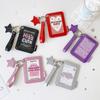 Shiny Star Charm Photocard Case Glitter PU Keychain Bag Pendant  Stationery Supplies