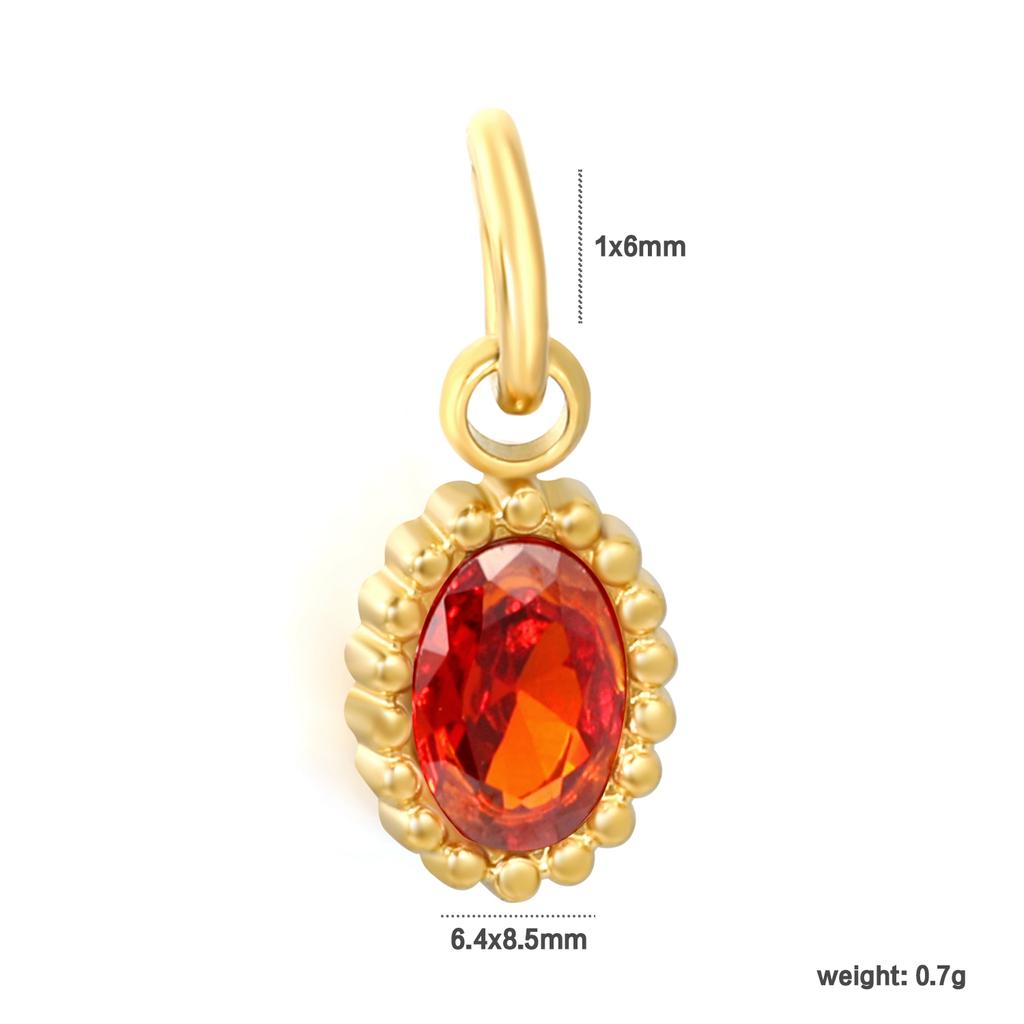 2026 New Waterproof 18K Gold Plated Stainless Steel Oval Heart Shape Cubic Zirconia Pendant Charms for DIY Jewelry Making