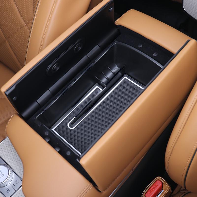 1PCS Car Central Armrest Box Front Row Rear Row Storage Box Control Cover Trim For Genesis GV80 2025 2026 Car Tuning