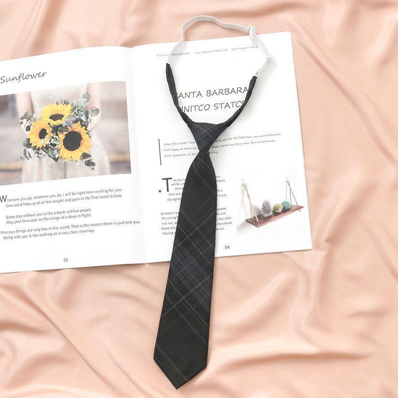 Japanese Striped Tie For Women And Men Polyester School Uniform Accessory