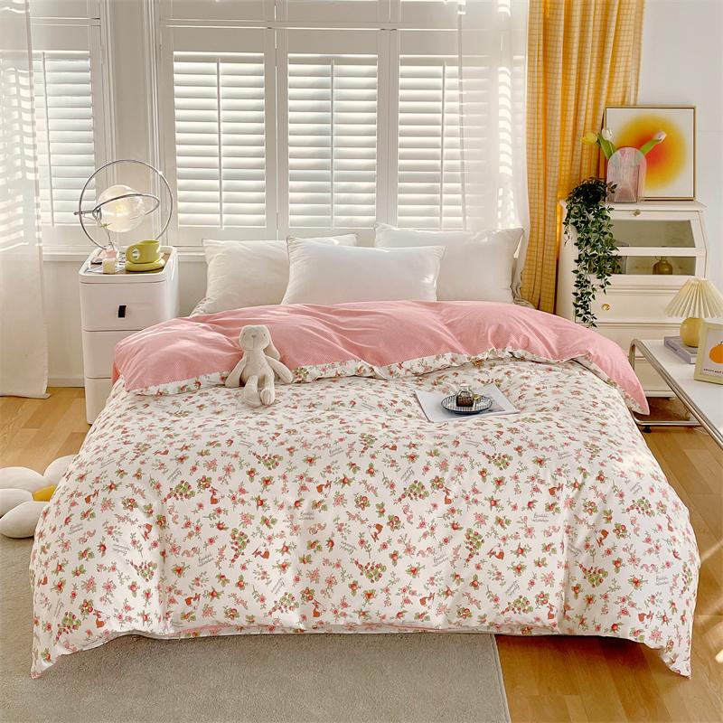 Floral Duvet Cover Botanical Flowers Pattern Bedding Cotton Comforter Cover Lightweight Boho Floral Quilt Cover for Girls Women