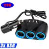 1 Stück 120W 3-Wege DC12V -24V Mehrfachsteckdose Auto-Splitter Zigarettenanzünder-Adapter USB-Stecker Ladegerät