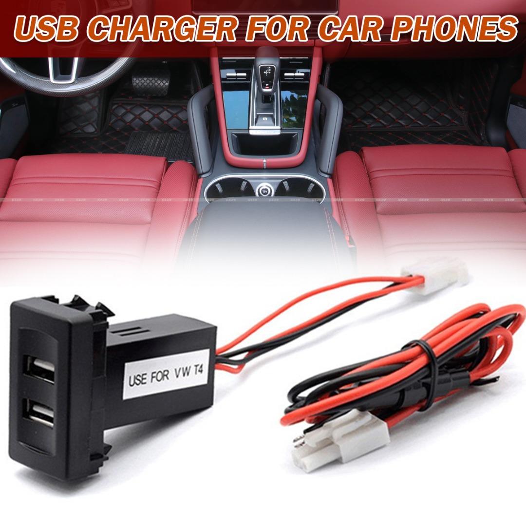 

Pdtoweb для VW T4 Transporter двойное зарядное устройство USB 2.1A синий свет заподлицо с пустой розеткой