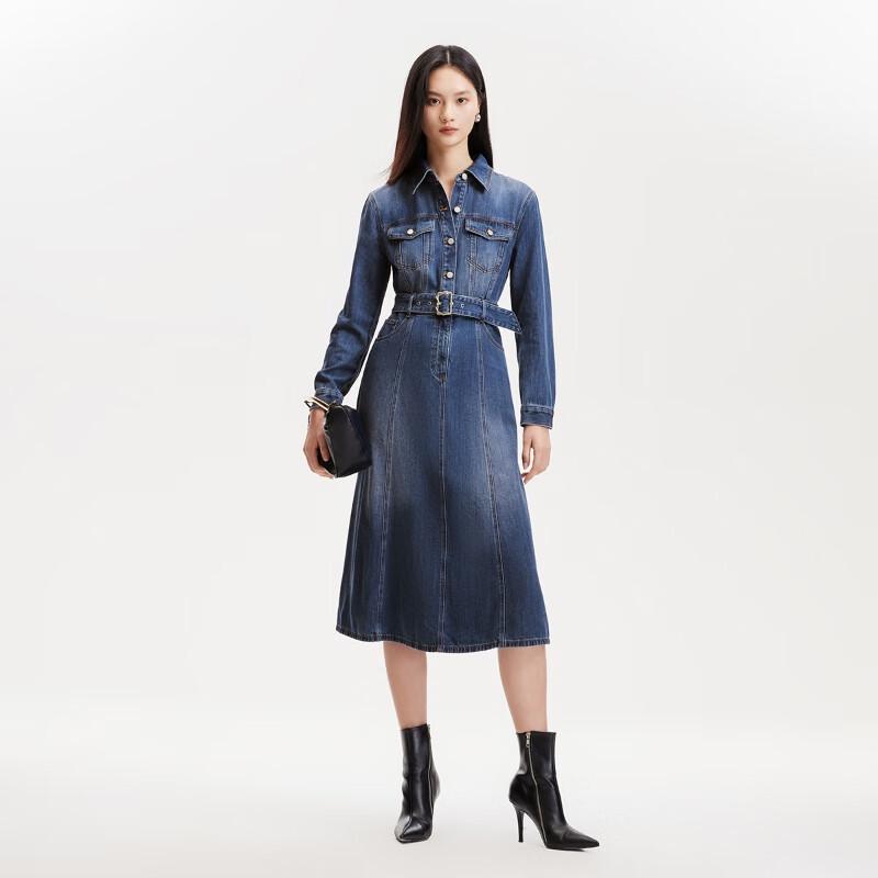 VEROMODA Women's Cotton Blend Denim Dress
