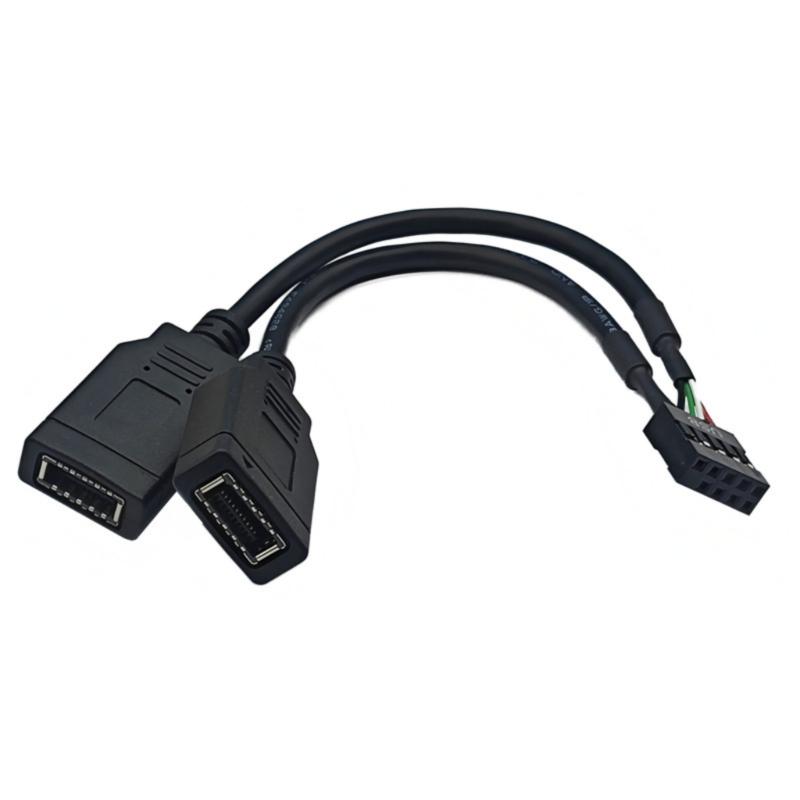 

USB2.0 9PIN to Double Type E Converters Cable Featuring Front Type C Port for Enhances Motherboard Compatibility 1