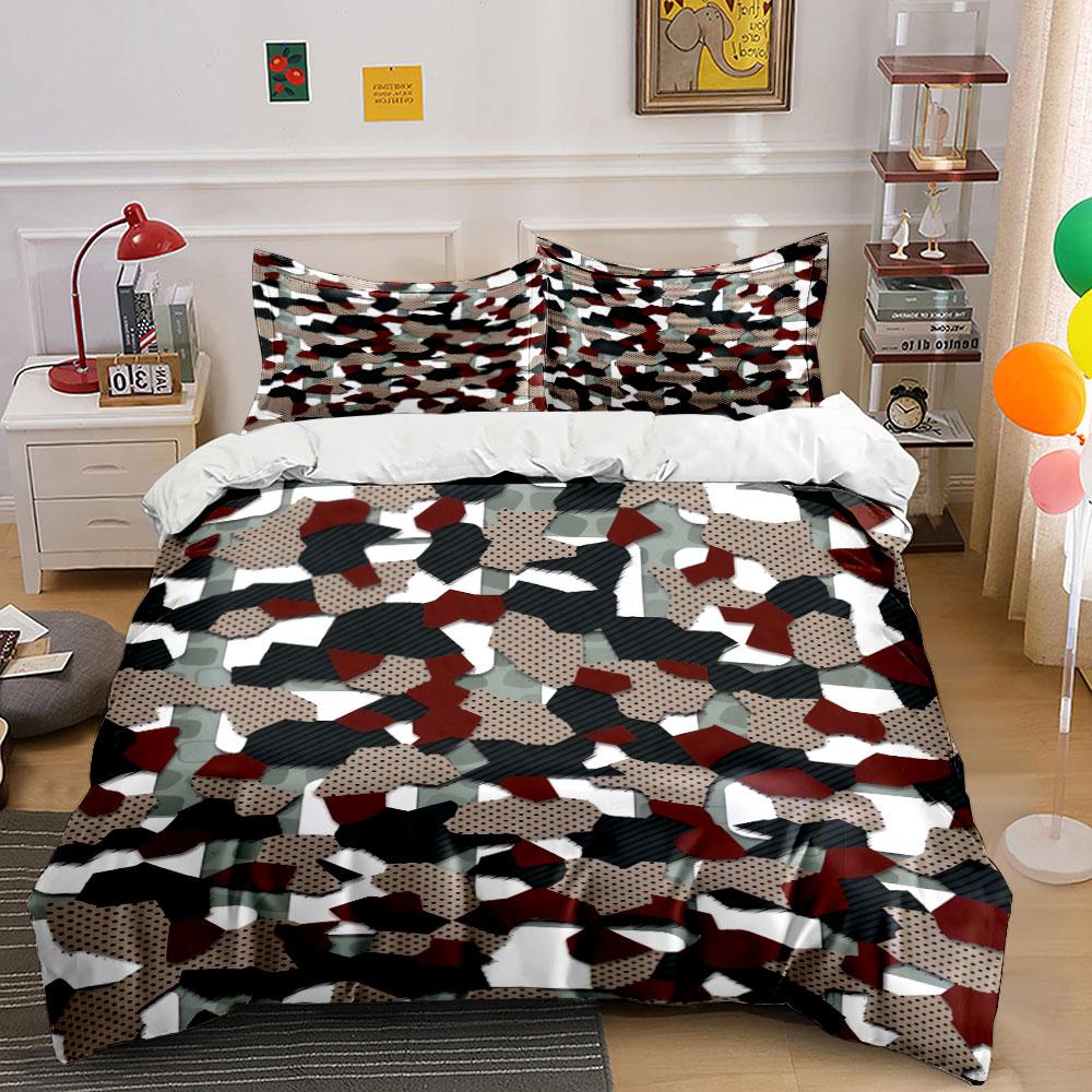 

Abstract geometric camouflage pattern. Bedding sets Duvet cover sets Duvet covers Pillowcases(1 * Duvet Cover 2 * Pillowcases, without duvet insert) 135x200cm
