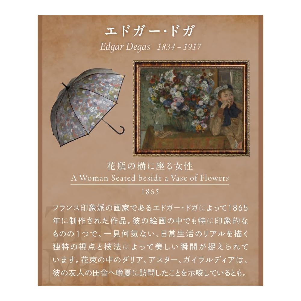 Wpc Vinyl Umbrella Metropolitan Museum of Art Masterpiece Umbrella Women's Rain Umbrella Long