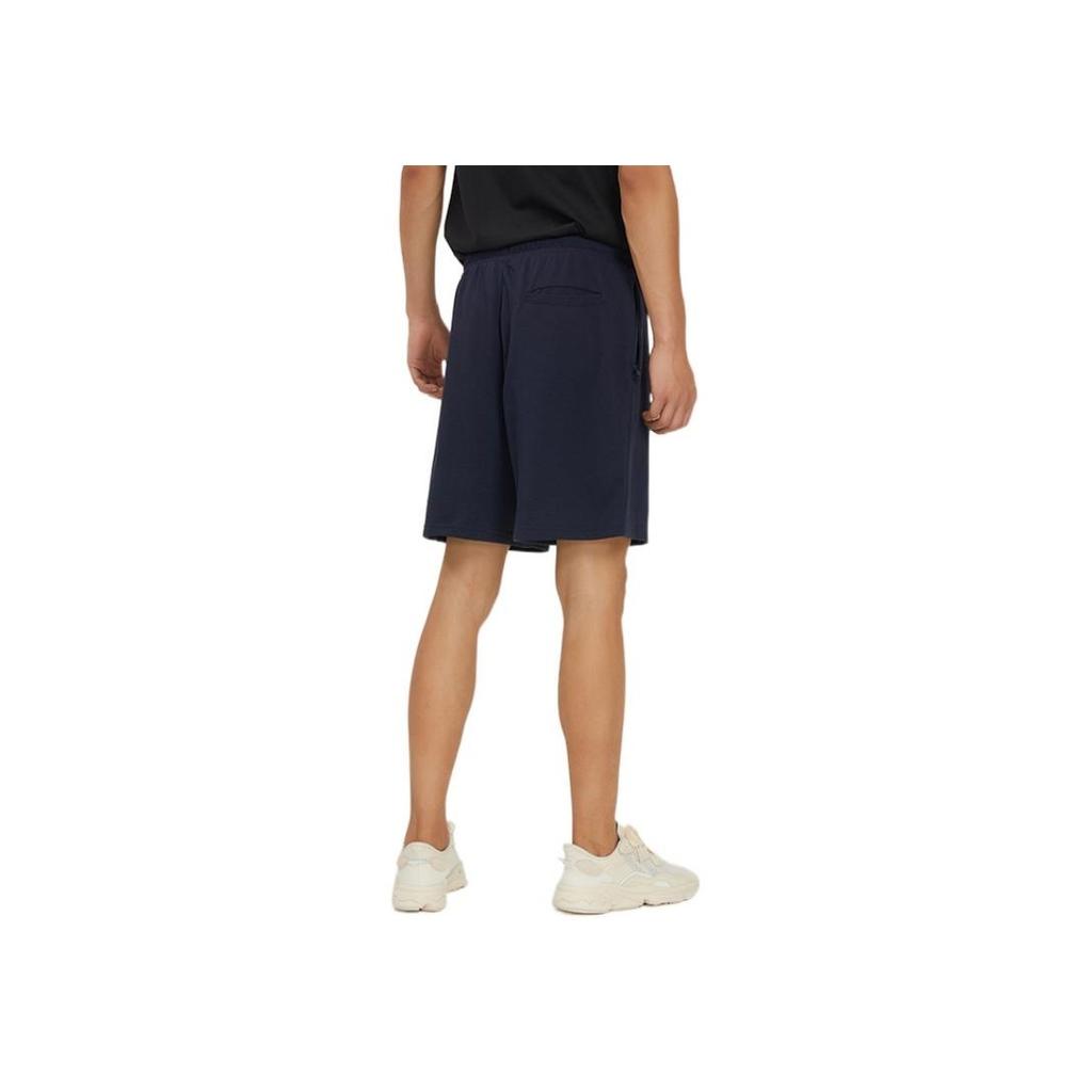 Adidas Logo Print Drawstring Elastic Waist Straight-Leg Shorts Men Bottoms Navy-Blue HZ7031