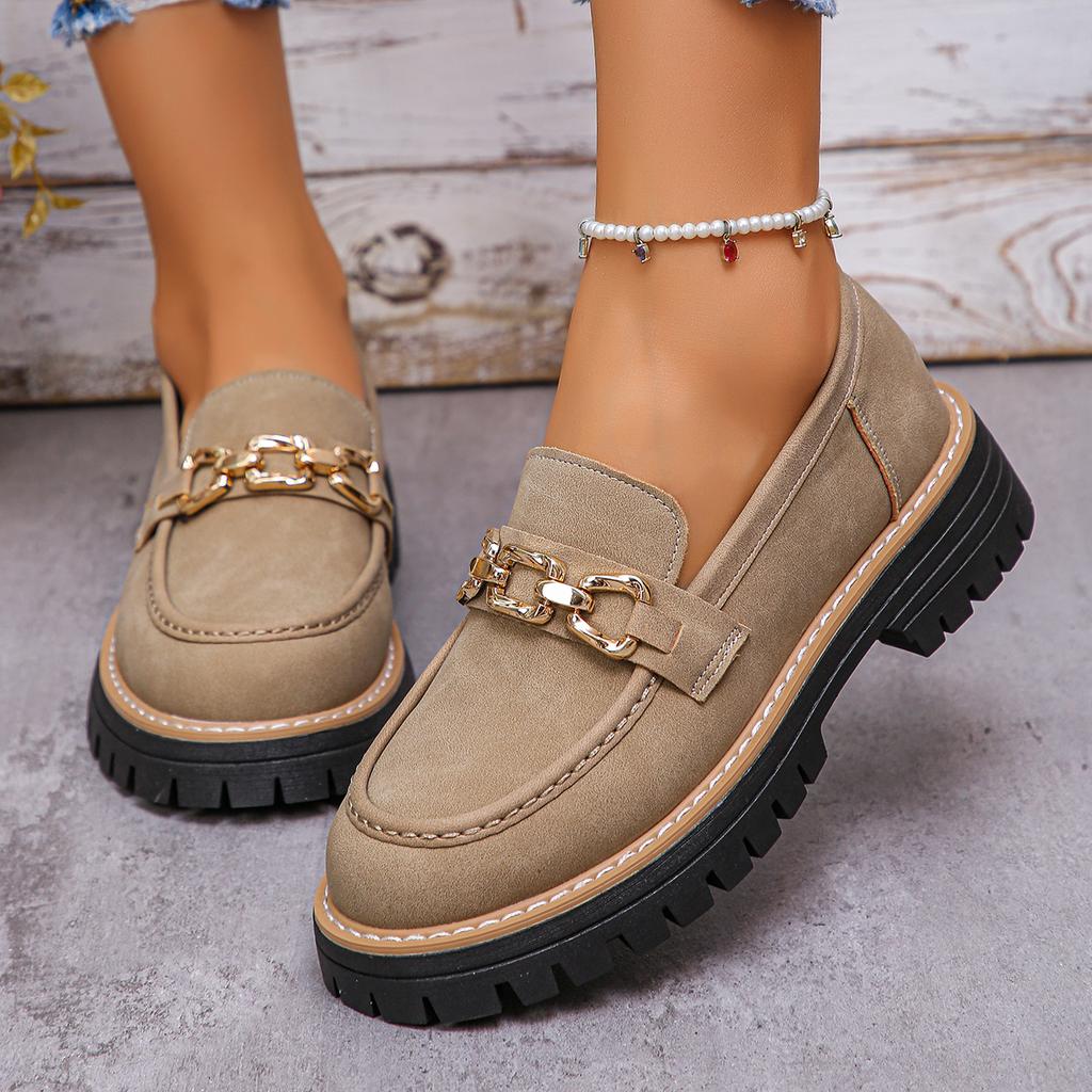 Spring/Autumn Round Head Thick Bottom Anti Slip Casual Work Shoes Fashion New Style Comfortable Large Single Shoes for Women