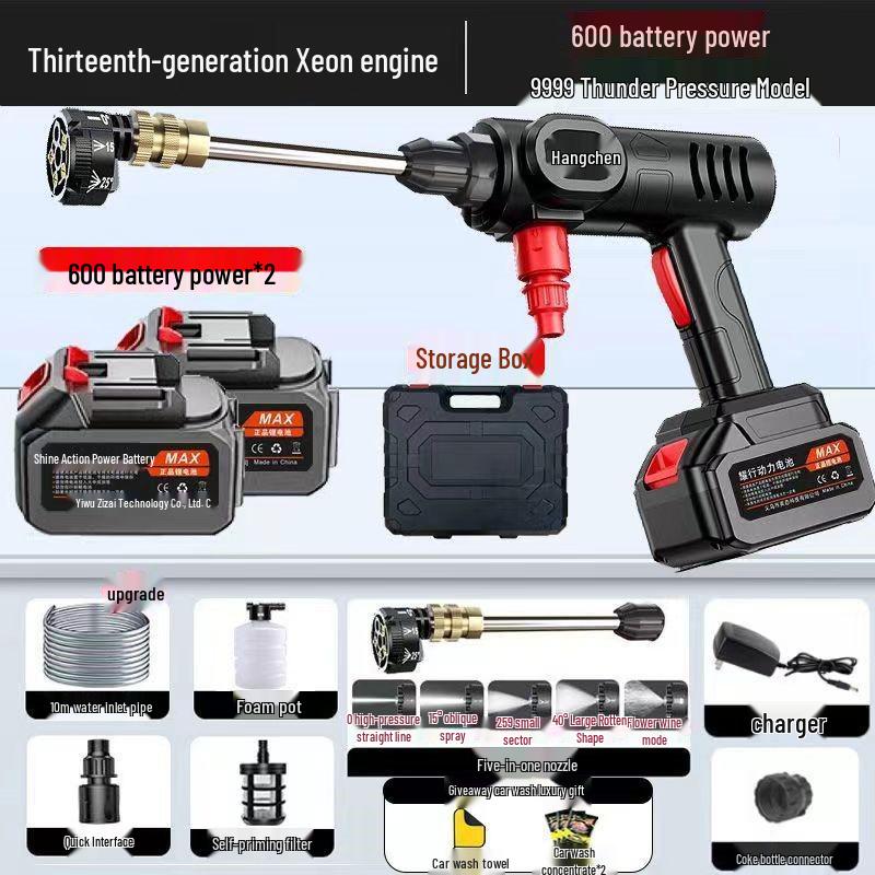 Rechargeable Cordless High-Pressure Car Washer with Powerful Lithium Battery