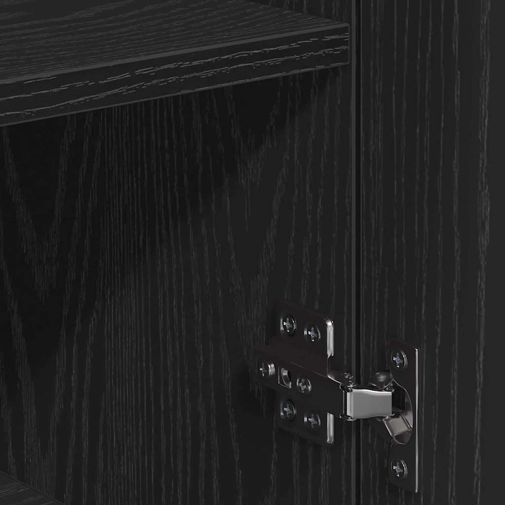Sideboard Black Oak Effect 78 X 38 X 80 Cm Engineered Wood