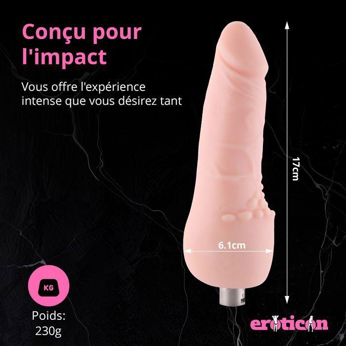 Godemichet - Eroticon - 17 cm - 6,1 cm - Flexible et Compatible Machine 3XLR