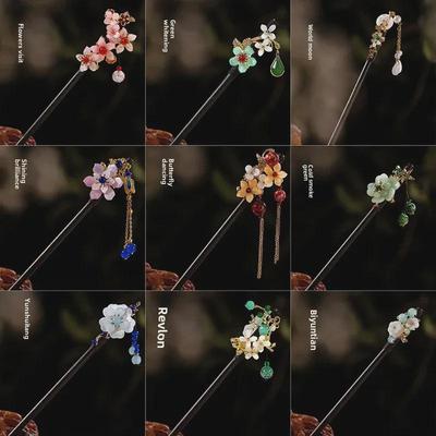 Haarnadel mit Quaste im antiken Stil, Ebenholz-Imitation, Holz, Hanfu-Accessoire für Frauen