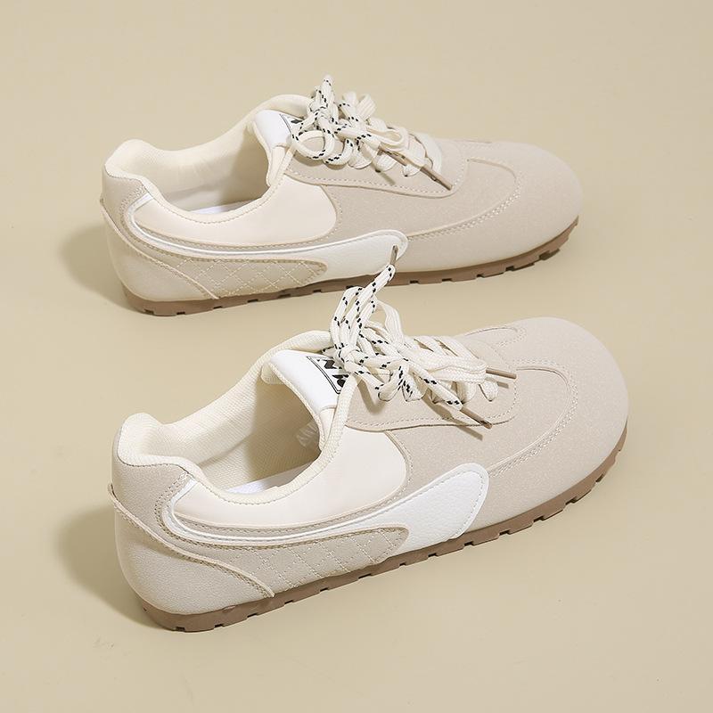 Pink Dexun board shoes female ugly cute spring new chic niche puff bread shoes Forrest Gump ballet little white shoes