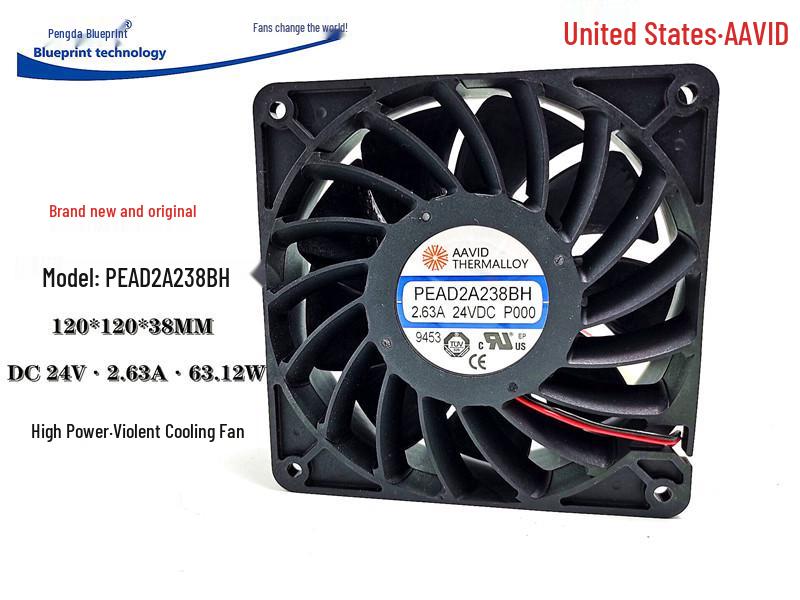 High-Performance 120mm Double Ball Bearing 24V Cooling Fan PEAD2A238BH