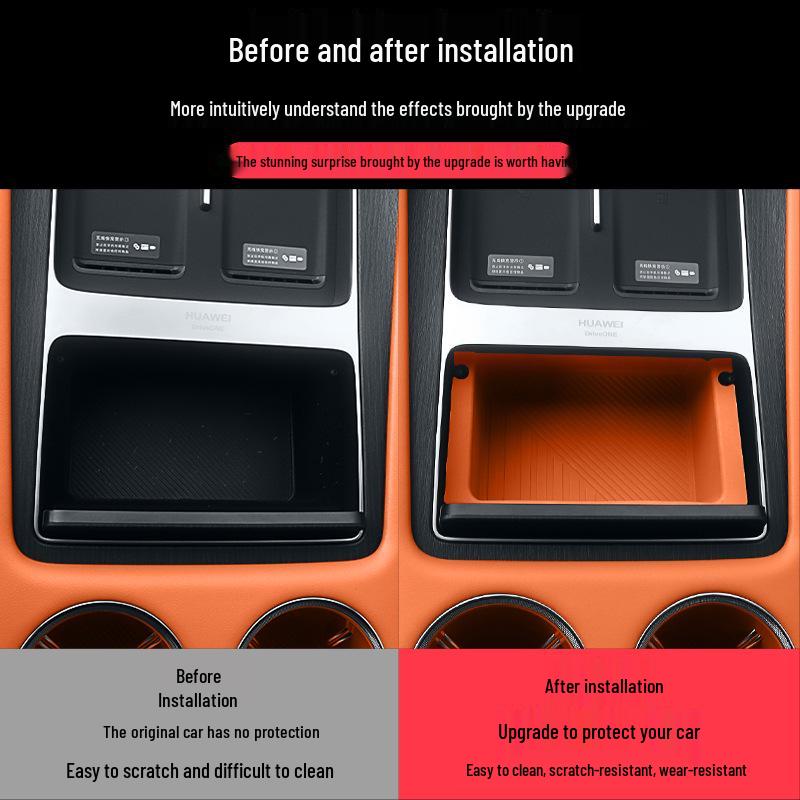 Silicone Anti-slip Storage Organizer Mat for Huawei AITO M8/M7 Car Consoles - Fits 26 Models