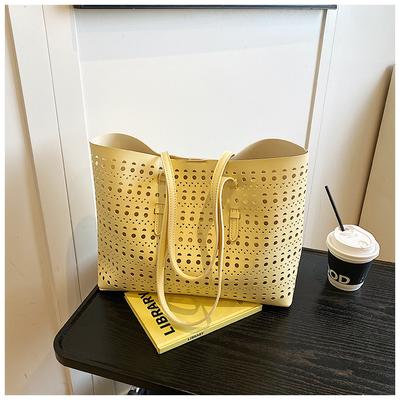Large-capacity Tote Bag Niche Design Simple Hollow Bag Women's 2025 Summer New Versatile Shoulder Bag