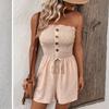 Jumpsuits Für Damen Ärmellos Spaghettiträger Damen Jumpsuit Weiter Bein Sommer Romper