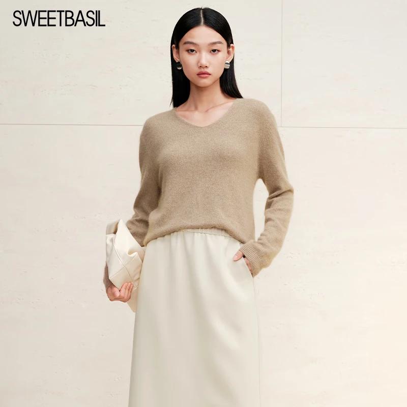 

Sweet Basil Women s V-Neck Long Sleeve Knit Sweater L