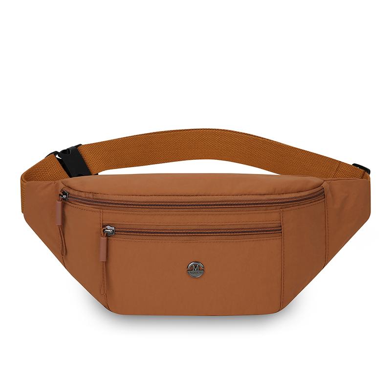 Solid Color Women's Chest Bag Nylon Lightweight Shoulder Crossbody Bag Outdoor Sports Cycling Mobile Phone Waist Bag