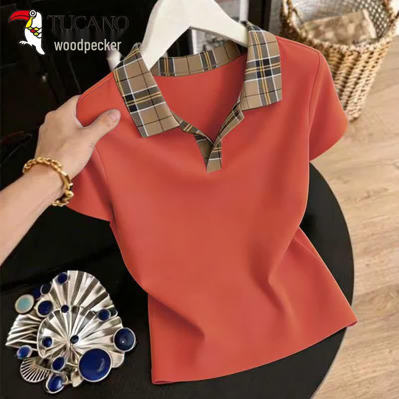 Woodpecker Women s Short Sleeve Pure Cotton Polo Shirt 4XL