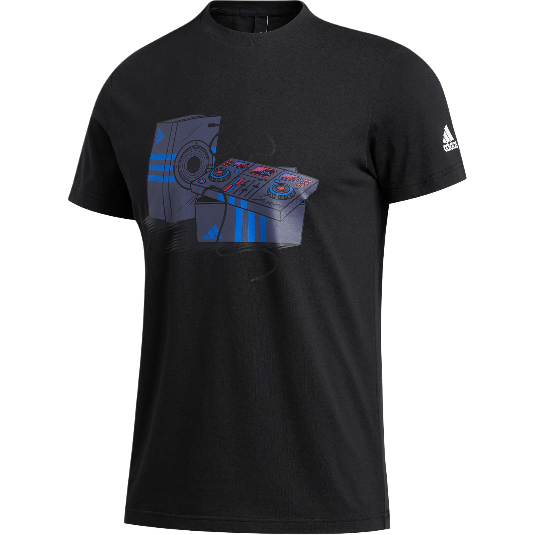 

Adidas Графический Трилистник Логотип Футболка С Коротким Рукавом Мужские Топы Черный FT2825 M