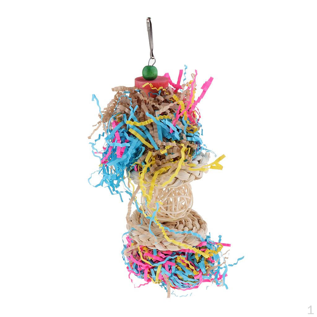 

Bird Chewing Toy - Hanging Parrot Cage Bite Toys Wooden for Small and Medium Parrots Type 1