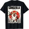Giant Dog Kaiju Parody Japanese Style Graphic Tee Cotton Casual T-Shirt for Dog Lovers