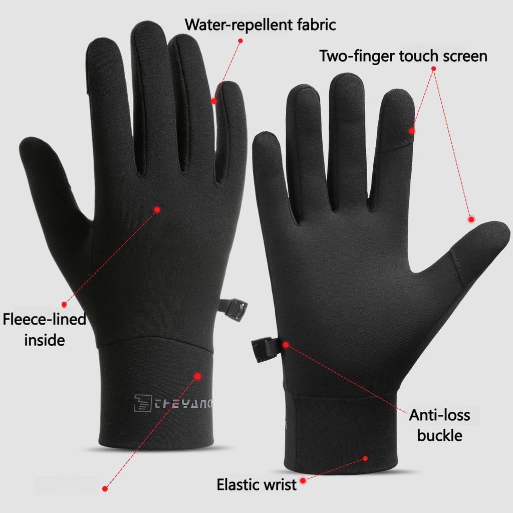 Winter Thermal Touchscreen Gloves Waterproof Anti Slip Full Finger for Cycling Running Skiing Fishing Men Women Outdoor Sports