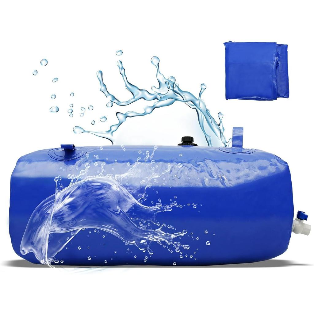 110LWater Container Collector Barrel Foldable Portable Pvc Water Bladder Tank with Inlet and Outlet Large Capacity Emergency Water Storage Tank Bag
