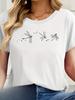 Camiseta Casual de Manga Corta para Mujer con Estampado Animal de Mariposa Libélula Cuello Redondo Ajuste Verano Casual Camisetas de Mujer Tela Suave