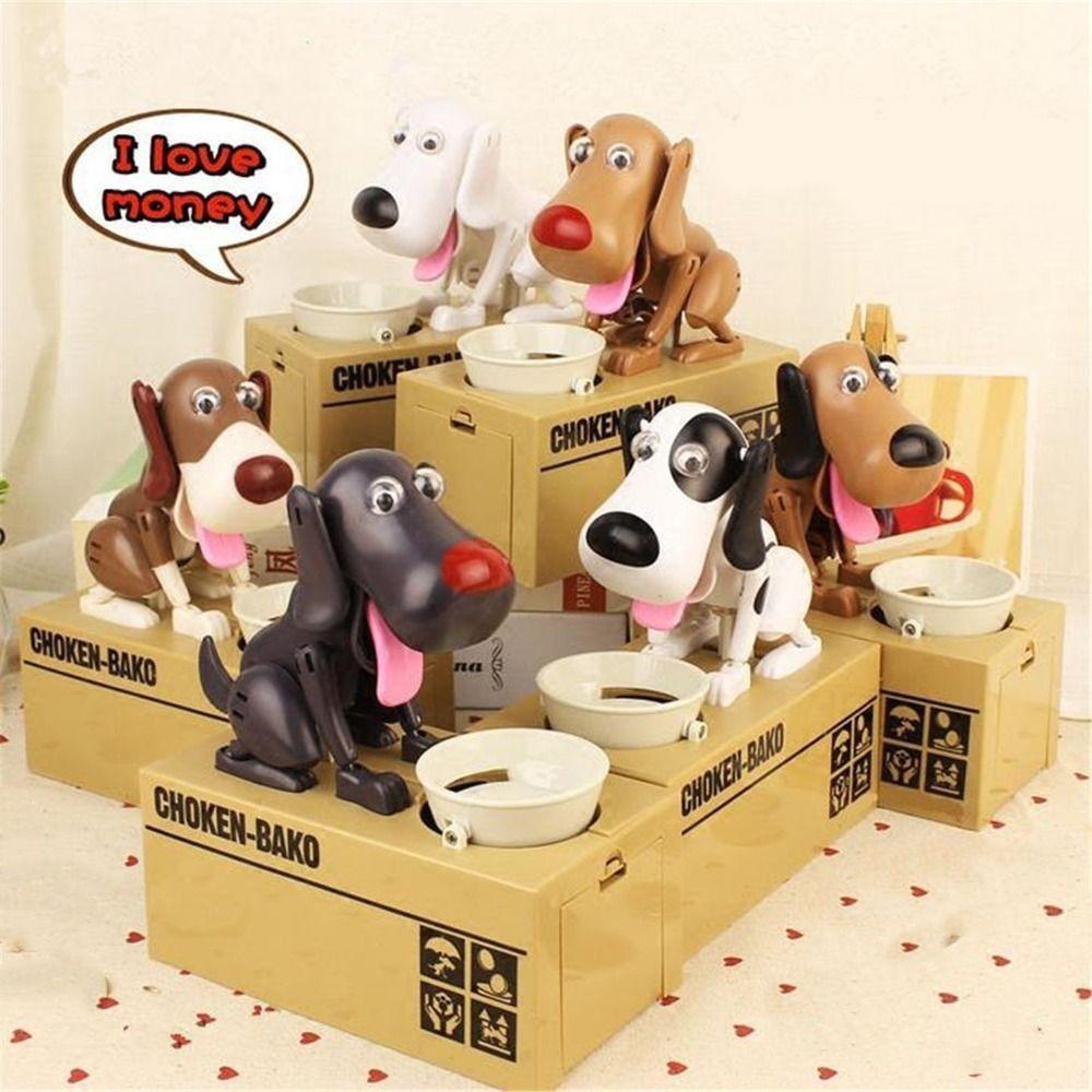 Large Capacity Automated Dog Steal Coin Piggy Bank Anti-fall Coins Storage Box  Birthday Gift