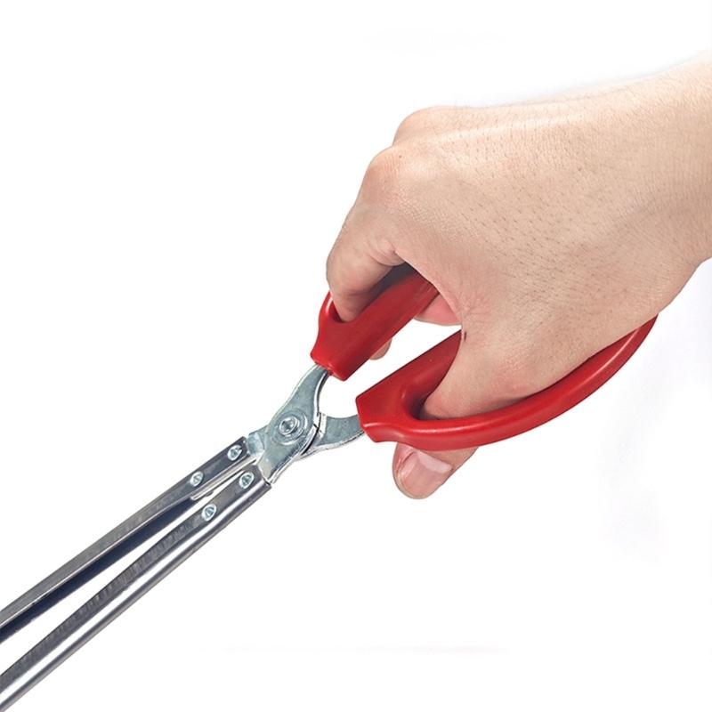 Efficient Stainless Steel Serrated Seafood Tongs Clip for Secure Grip On Fish and Trash for Kitchen and Outdoor Activity