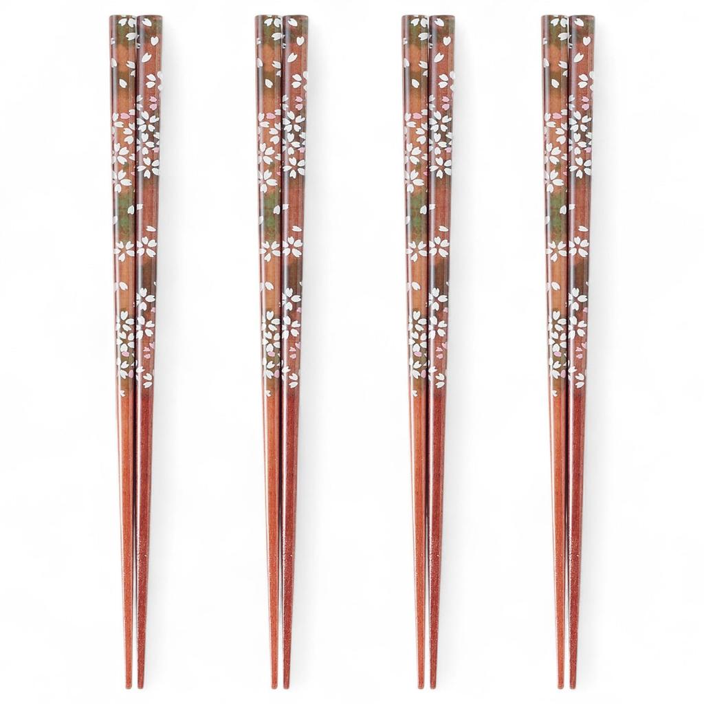 J-kitchens Chopsticks Set Acrylic Resin Natural Wood 23cm Dishwasher Safe Japanese