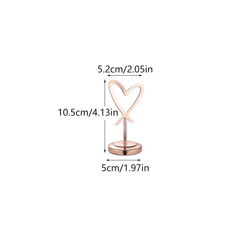 Heart Shape Memo Photo Stand Stainless Steel Card Holder Minimalist Metal Message Board For Home Office Decor With Non-Slip Base