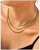 Layered Gold Plated Necklaces Non Tarnish, Herringbone/snake/rope/figaro Link Chain for Women, Waterproof Choker Necklace